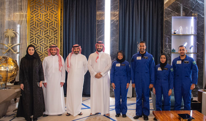 Astronauts Rayyanah Barnawi and Ali Al-Qarni will join the crew of the AX-2 space mission, Axiom Space’s second all-private astronaut mission to the ISS in May. (SPA)