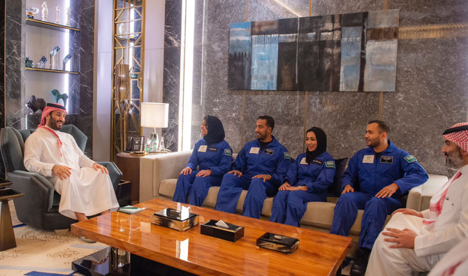 Astronauts Rayyanah Barnawi and Ali Al-Qarni will join the crew of the AX-2 space mission, Axiom Space’s second all-private astronaut mission to the ISS in May. (SPA)