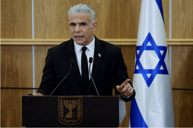 Opposition leader Yair Lapid did not join “emergency government” earlier announced for the duration of the war with Hamas. (File/Reuters)